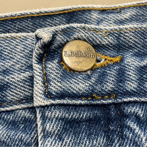 Vintage L.L. Bean Fleece Lined Light Wash Denim Blue Jeans - 36X30 Straight Leg - Picture 7 of 15